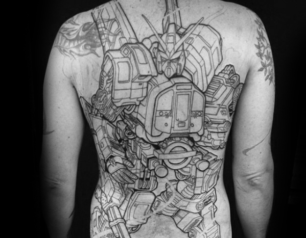 50 Gundam Tattoo Designs für Männer - Giant Robot Ink Ideen  
