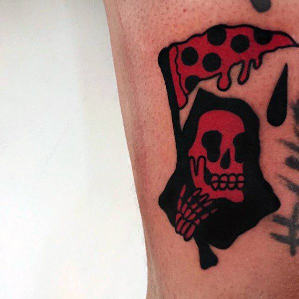 60 Pizza Tattoo Designs für Männer - Geschnittene Tinte Ideen  