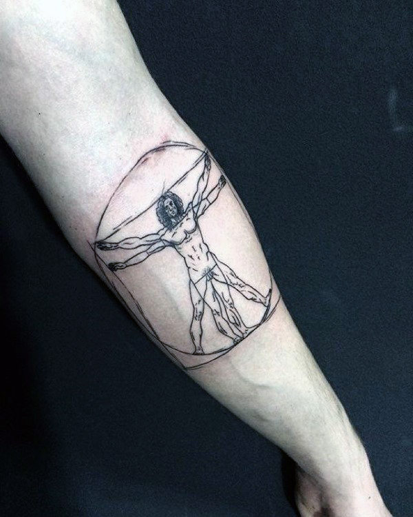 50 Vitruvian Man Tattoo Designs für Männer - Da Vinci Ink Ideen  