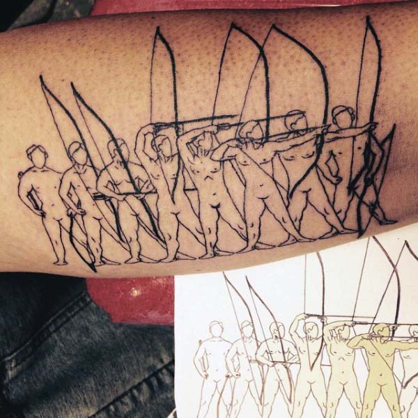 50 Bogenschießen Tattoos für Männer - Bogen und Pfeil-Designs  
