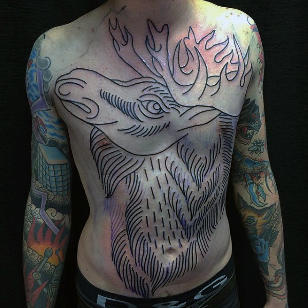 60 Moose Tattoo Designs für Männer - Geweih-Tinten-Ideen  