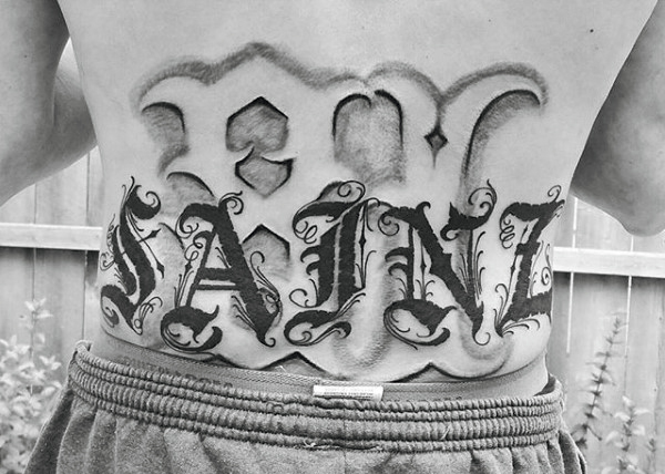 50 alte englische Tattoos für Männer - Retro Font Ink Design-Ideen  