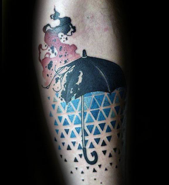 60 Umbrella Tattoo Designs für Männer - Schutzfarbe Ideen  
