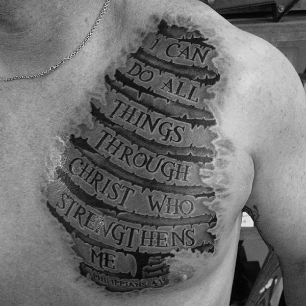 40 Philipper 4:13 Tattoo Designs für Männer - Bibel Vers Ink Ideen  