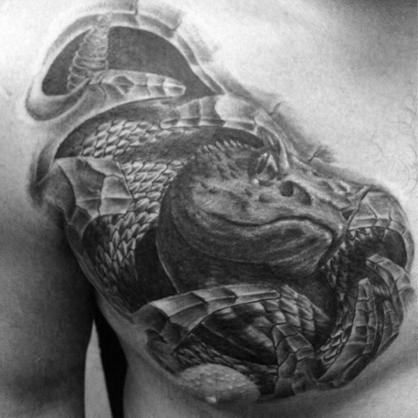 50 3D Snake Tattoo Designs für Männer - Reptil-Tinten-Ideen  