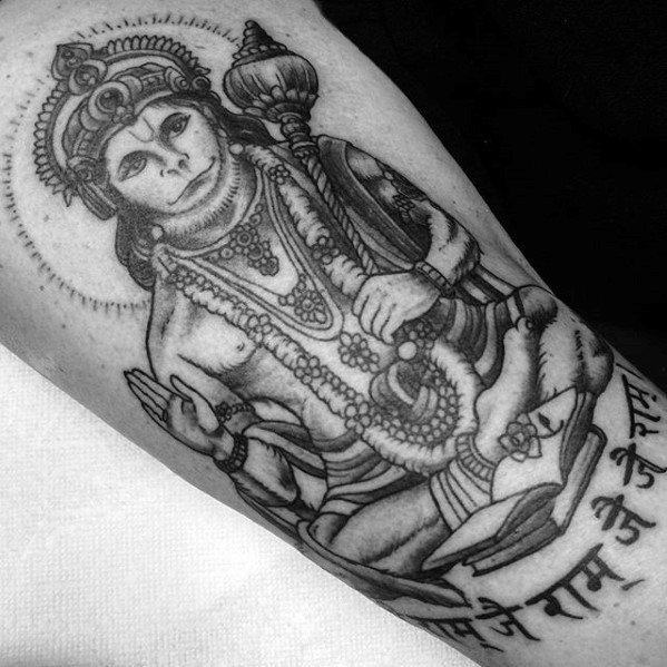 60 Hanuman Tattoo Designs für Männer - Hinduismus-Tinten-Ideen  