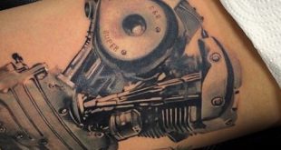 50 Motor Tattoos für Männer - Motor Design-Ideen  