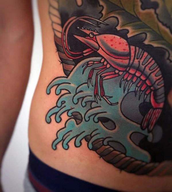 40 Shrimp Tattoo Designs für Männer - Oceanic Ink Ideen  