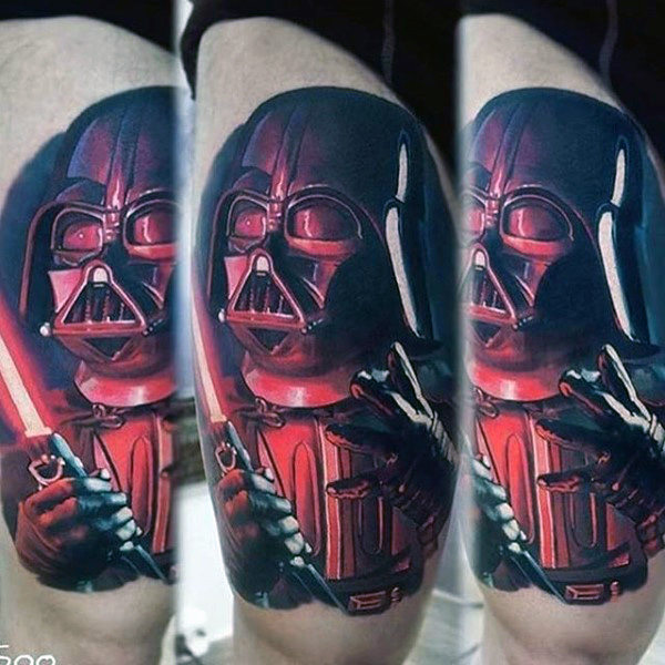60 Lichtschwert Tattoo Designs für Männer - Star Wars Ink Ideen  