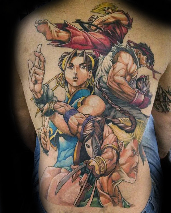 40 Street Fighter Tattoo Designs für Männer - Videospiel-Tinten-Ideen  