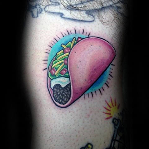 30 Taco Tattoo Designs für Männer - Mexikanische Food Ink Ideen  
