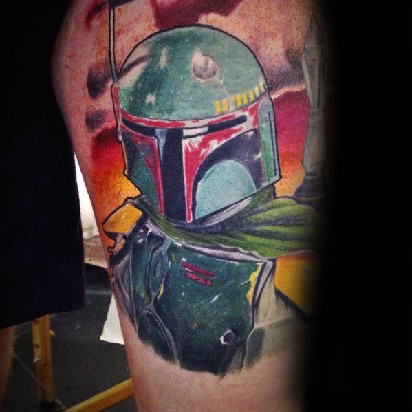 40 Mandalorian Tattoo Designs für Männer - Star Wars Ink Ideen  