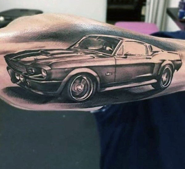 40 Mustang Tattoo Designs für Männer - Sport Car Ink Ideen  