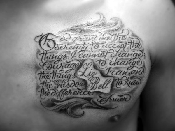 50 Serenity Prayer Tattoo Designs für Männer - Emporhebende Ideen  