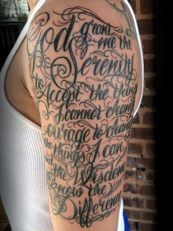 50 Serenity Prayer Tattoo Designs für Männer - Emporhebende Ideen  