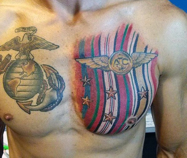 100 Militär Tattoos für Männer - Memorial War Solider Designs  