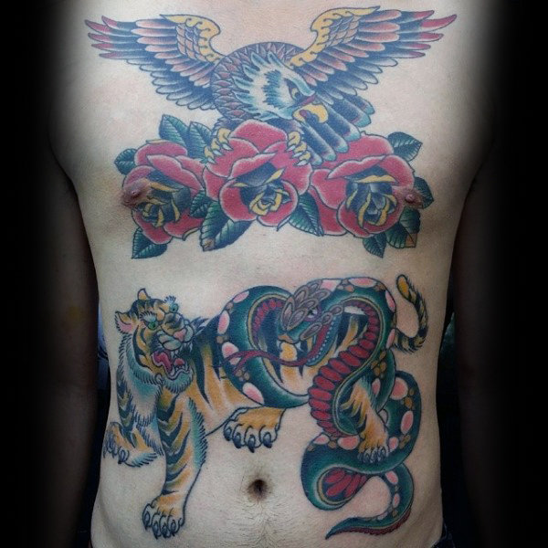 75 traditionelle Tiger Tattoo Designs für Männer - gestreifte Tinte Ideen  
