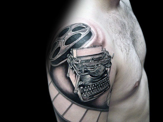 50 Schreibmaschine Tattoo Designs für Männer - Retro-Tinte Ideen  