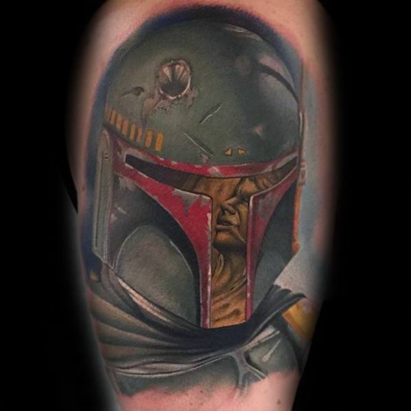 40 Mandalorian Tattoo Designs für Männer - Star Wars Ink Ideen  