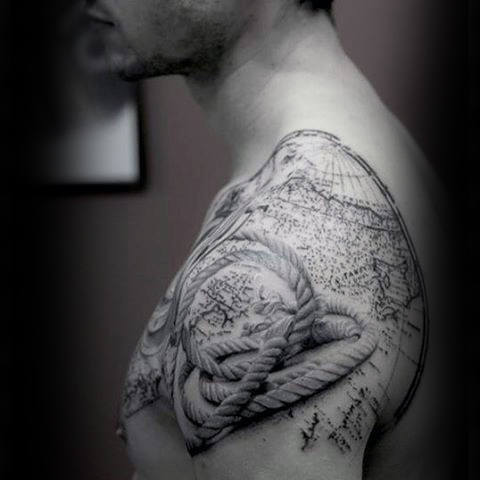 80 Rope Tattoo Designs für Männer - schnurgebundene Tinte Ideen  