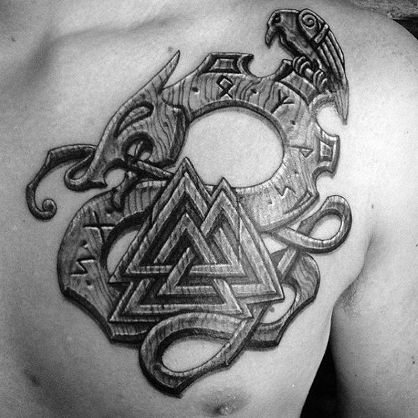 50 Valknut Tattoo-Designs für Männer - nordischen Mythologie Tinte Ideen  