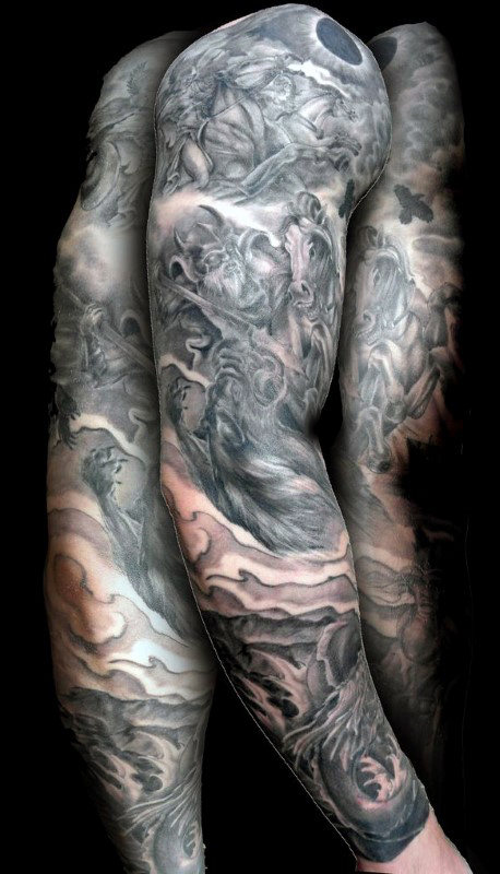 70 Viking Tattoos für Männer - Manly Germanic Norse Seafarer Designs  