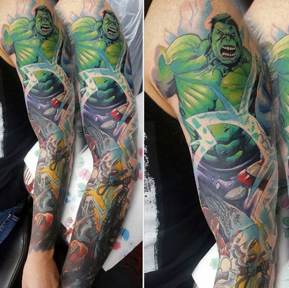 60 Marvel Tattoos für Männer - Superhelden Comic-Design-Ideen  