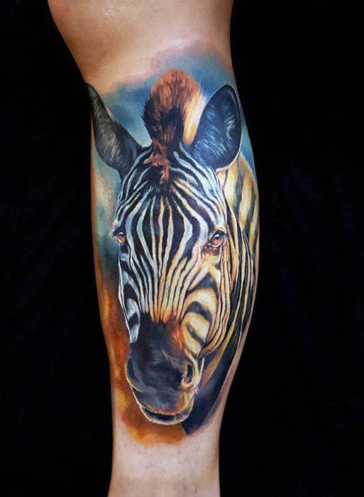 40 Zebra Tattoos für Männer - Safari Striped Design-Ideen  