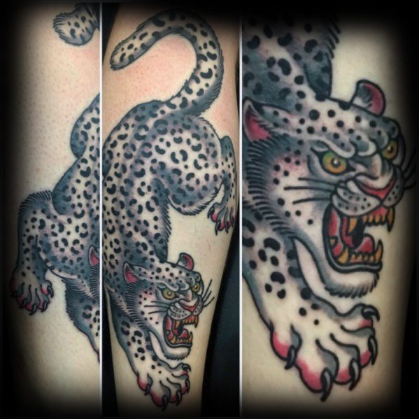 50 Snow Leopard Tattoo Designs für Männer - Animal Ink Ideen  
