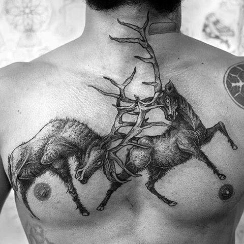 90 Deer Tattoos für Männer - männliche Outdoor-Designs  