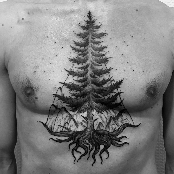 60 coole Baum Tattoos für Männer - Forest Ink Design-Ideen  
