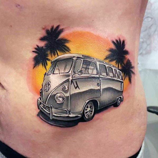 50 Volkswagen VW Tattoos für Männer - Automotive Design-Ideen  