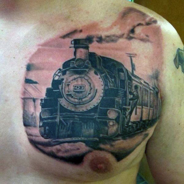 70 Zug Tattoos für Männer - männliche Eisenbahn-Designs  