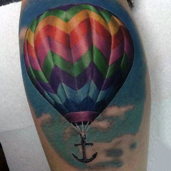 70 Heißluftballon Tattoo Designs für Männer - Ein Korb voller Ideen  