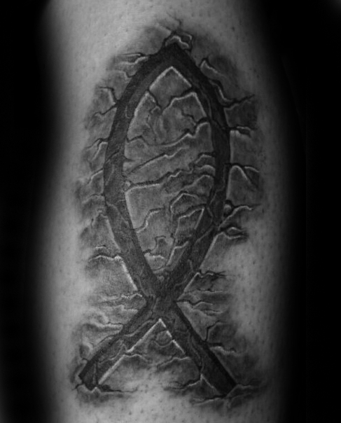 40 Ichthus Tattoo-Designs für Männer - Jesus Fisch Tinte Ideen  