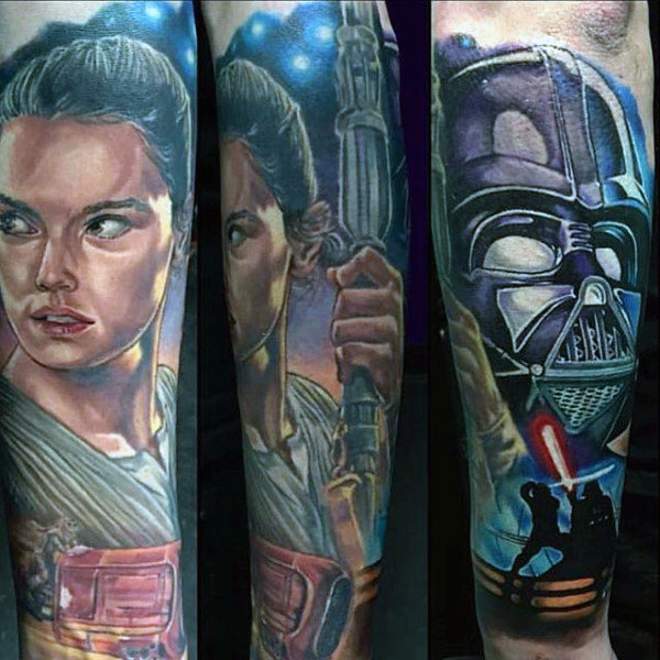 100 Star Wars Tattoos für Männer - Masculine Ink Design-Ideen  