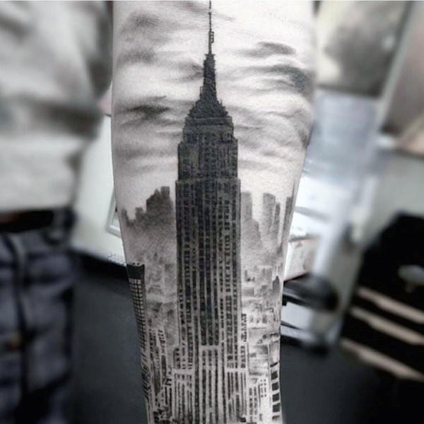 90 Building Tattoos für Männer - Architektur Ink Design-Ideen  