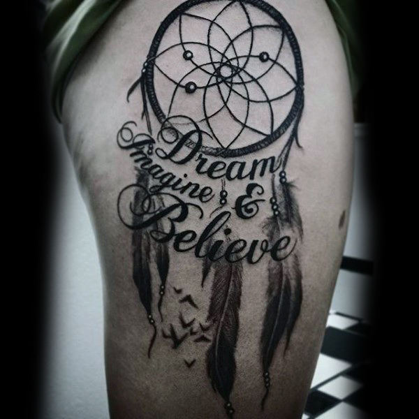 100 Dreamcatcher Tattoos für Männer - Göttliche Design-Ideen  