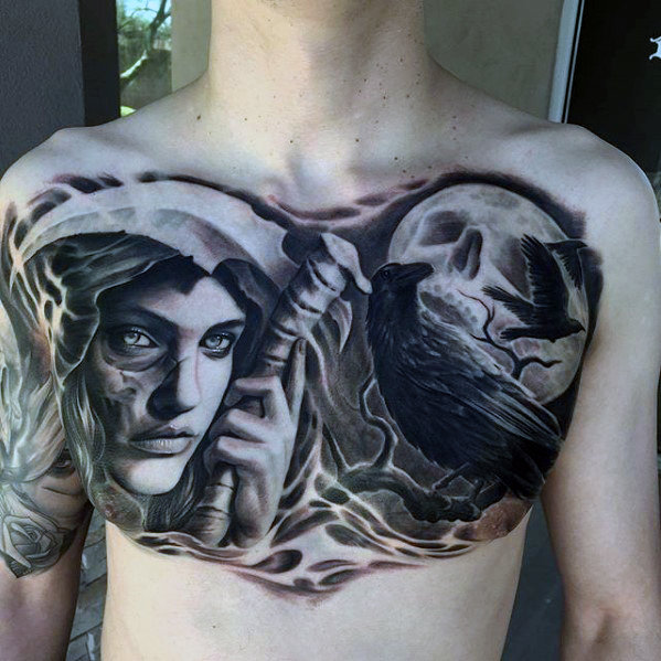 60 Badass Brust Tattoos für Männer - Manly Ink Design-Ideen  
