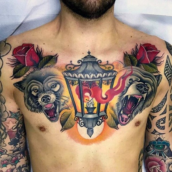 60 Laterne Tattoo Designs für Männer - flammende Tinte Ideen  