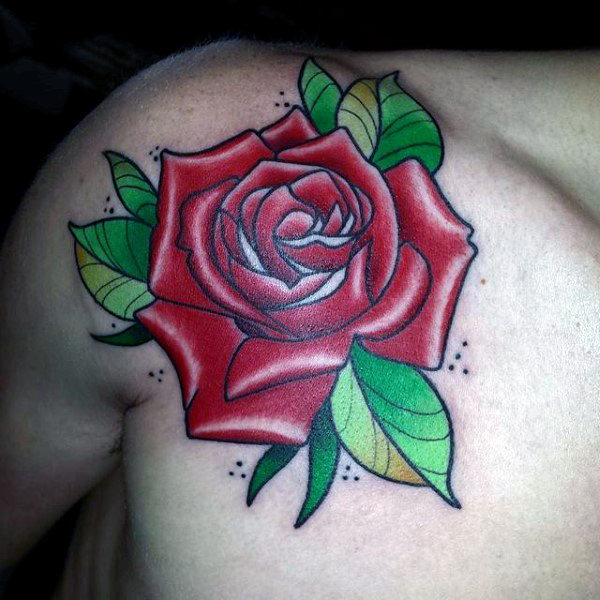 50 traditionelle Rose Tattoo Designs für Männer - Blumen-Tinte-Ideen  