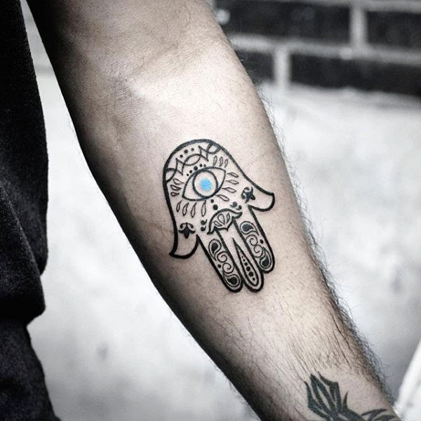 80 Hamsa Tattoo Designs für Männer - Evil Eye Ink Ideen  