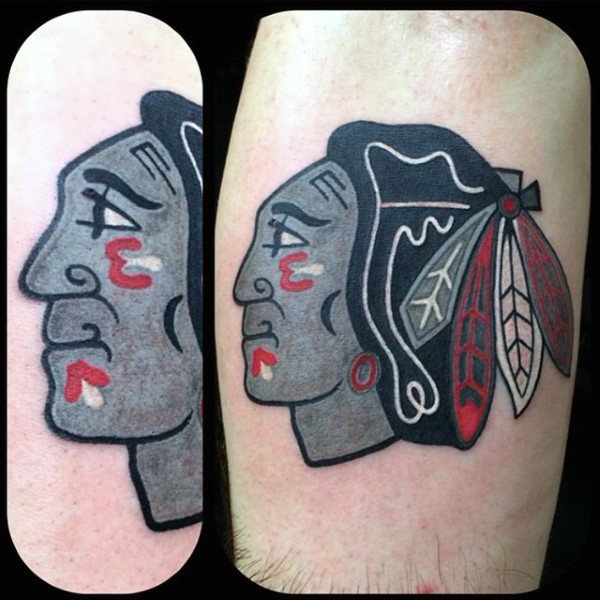 40 Chicago Blackhawks Tattoo-Designs für Männer - Hockey-Tinte-Ideen  