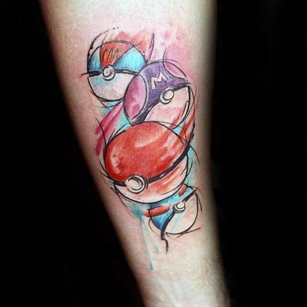 50 Pokeball Tattoo Designs für Männer - Pokemon Ink Ideen  