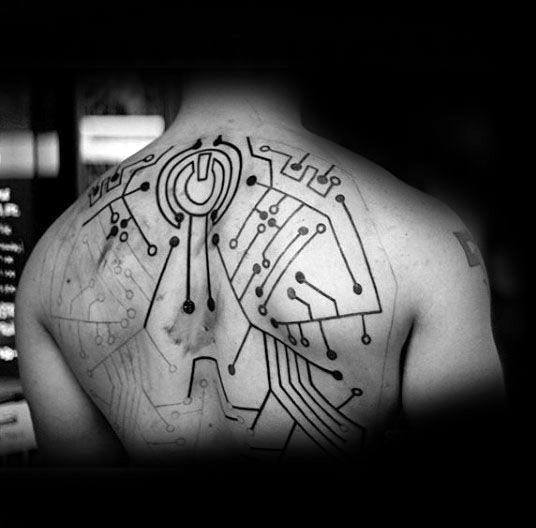 20 Power Symbol Tattoo Designs für Männer - Computer-Taste Ideen  