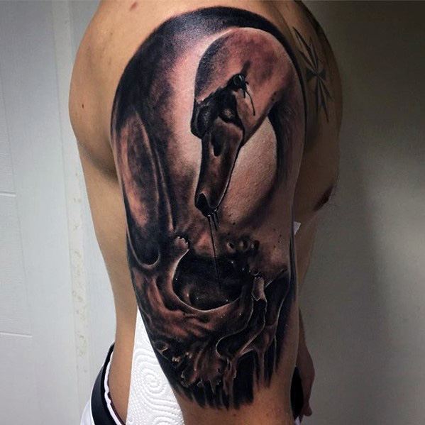 50 Swan Tattoo Designs für Männer - Vogel-Tinte-Ideen  