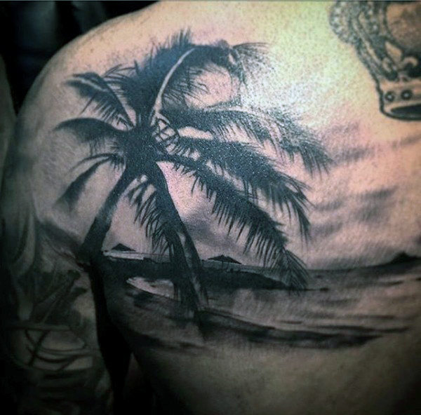 75 Strand Tattoos für Männer - Serene Sandy Shore Designs  