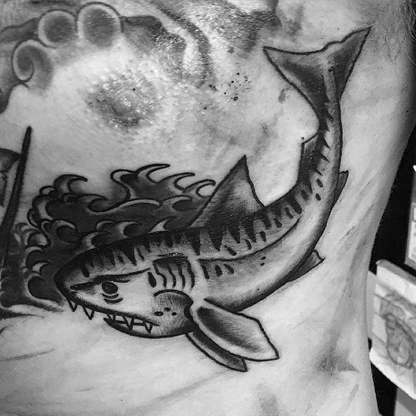 50 Tiger Shark Tattoo Designs für Männer - Sea Tiger Ink Ideen  