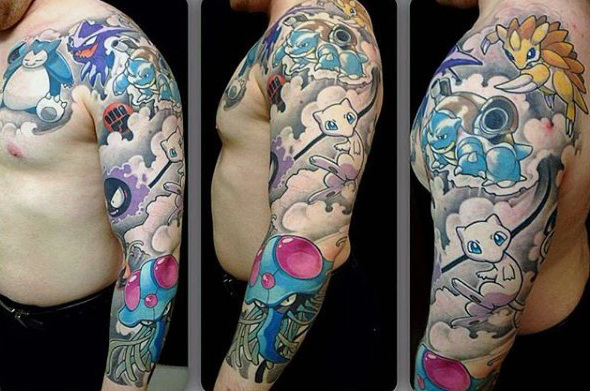 80 Pokemon Tattoos für Männer - Catch Cool Design-Ideen  