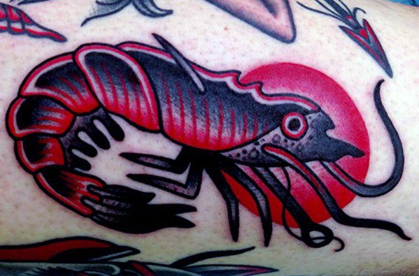 40 Shrimp Tattoo Designs für Männer - Oceanic Ink Ideen  